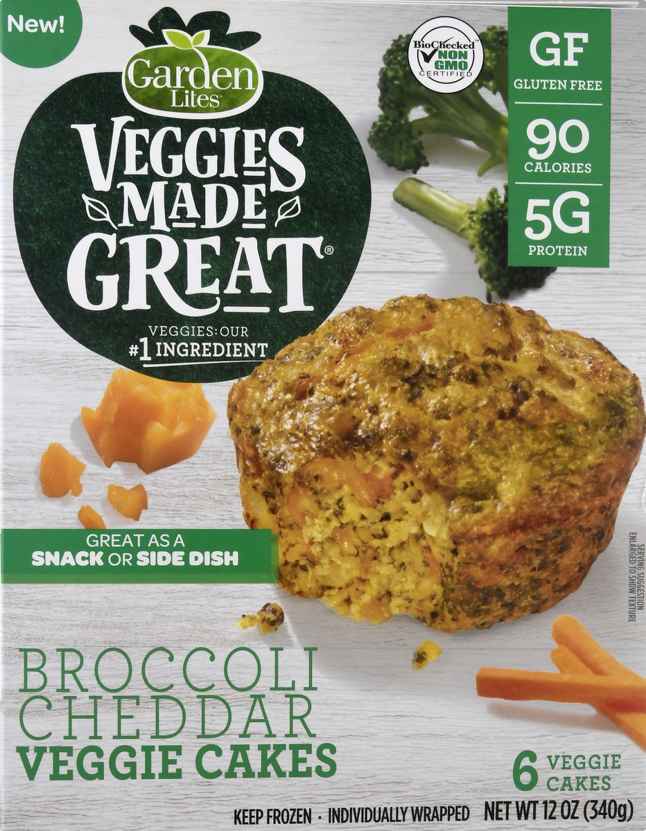 slide 3 of 13, Veggies Made Great Garden Lites Broccoli Cheddar Veggie Cakes, 6 ct; 2 oz