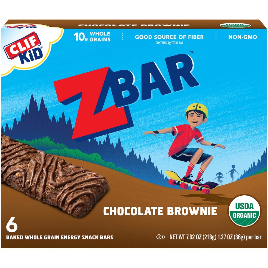 slide 2 of 9, CLIF Kid ZBAR Organic Chocolate Brownie, 6 ct; 7.62 oz