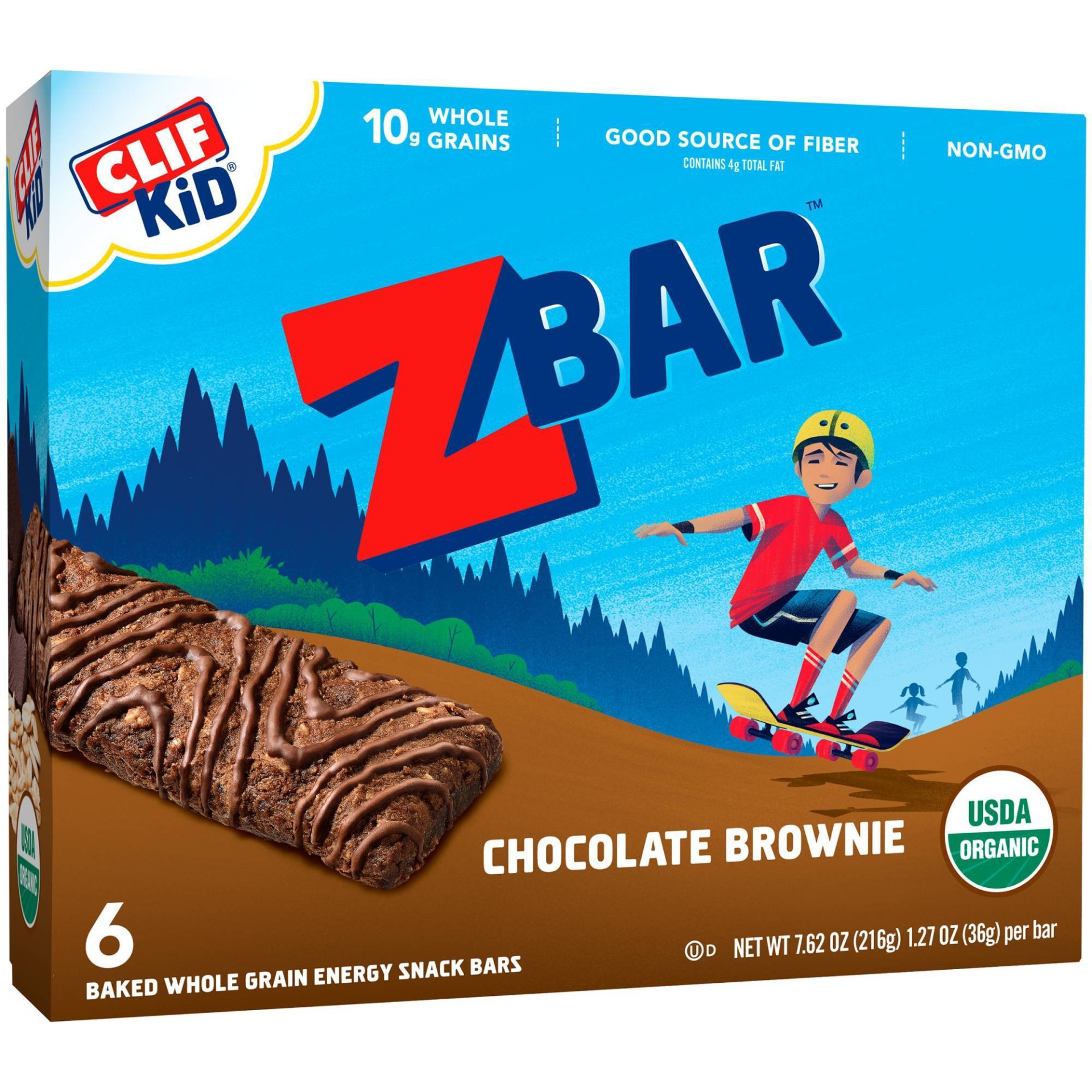 slide 1 of 9, CLIF Kid ZBAR Organic Chocolate Brownie, 6 ct; 7.62 oz