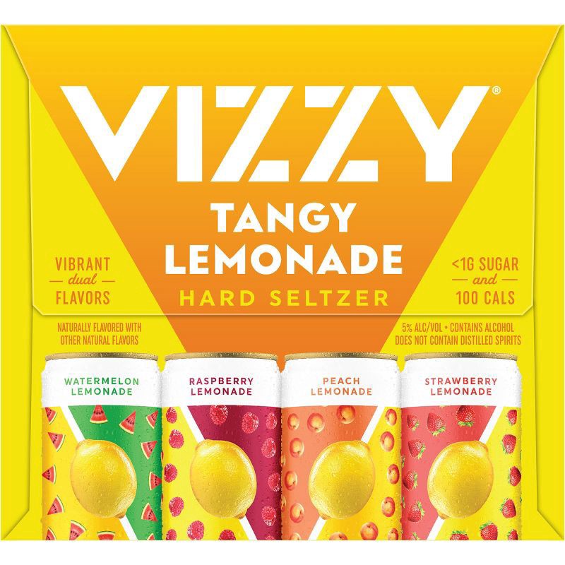 slide 3 of 8, Vizzy Hard Lemonade Seltzer Variety Pack, 5% ABV, 12-pack, 12-oz. slim cans, 288 oz