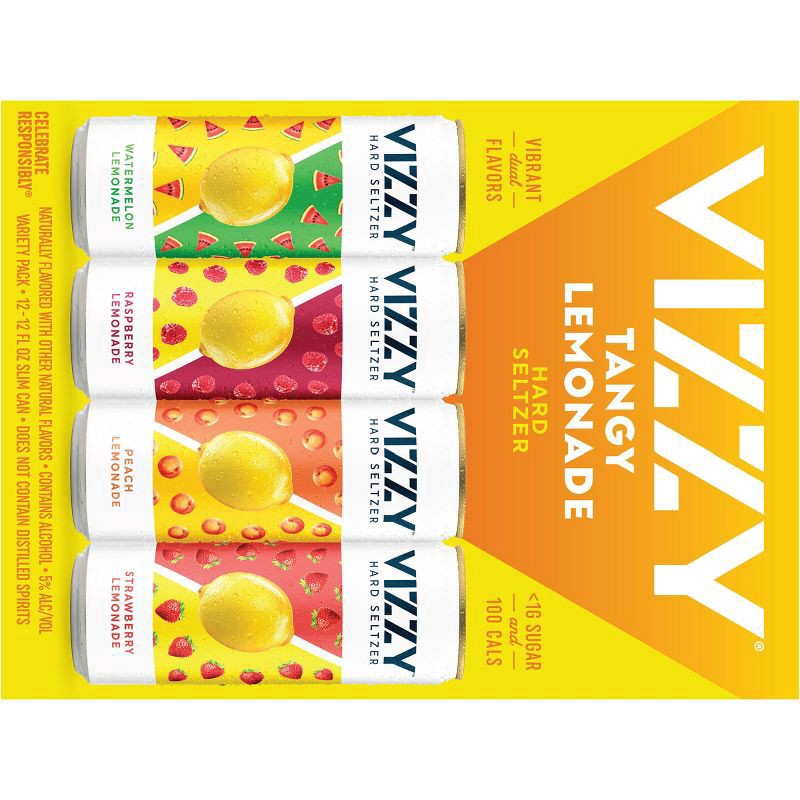slide 2 of 8, Vizzy Hard Lemonade Seltzer Variety Pack, 5% ABV, 12-pack, 12-oz. slim cans, 288 oz