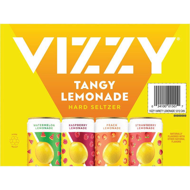 slide 6 of 8, Vizzy Hard Lemonade Seltzer Variety Pack, 5% ABV, 12-pack, 12-oz. slim cans, 288 oz