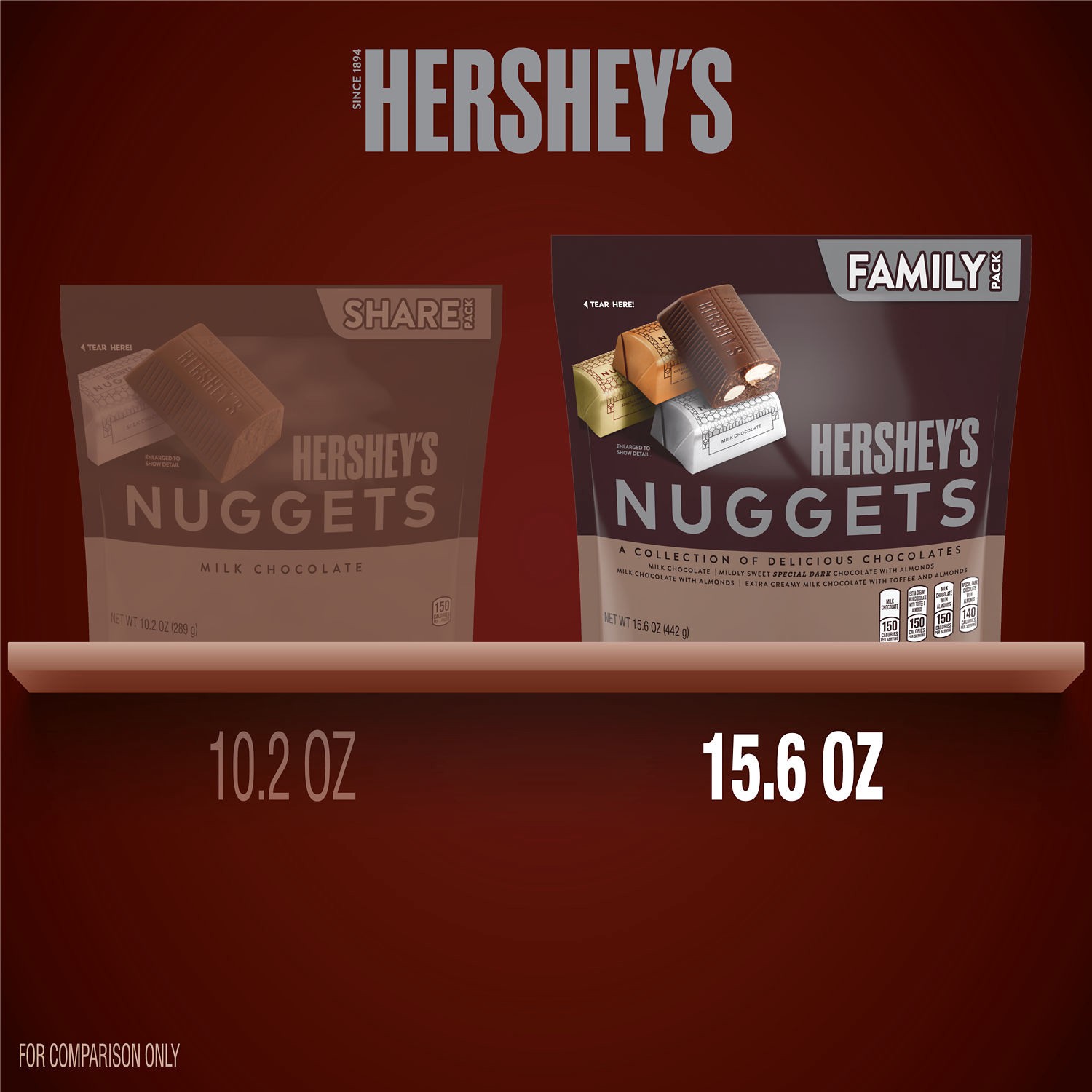slide 5 of 5, Hershey's NUGGETS Assorted Chocolate Candy Family Pack, 15.6 oz, 15.6 oz