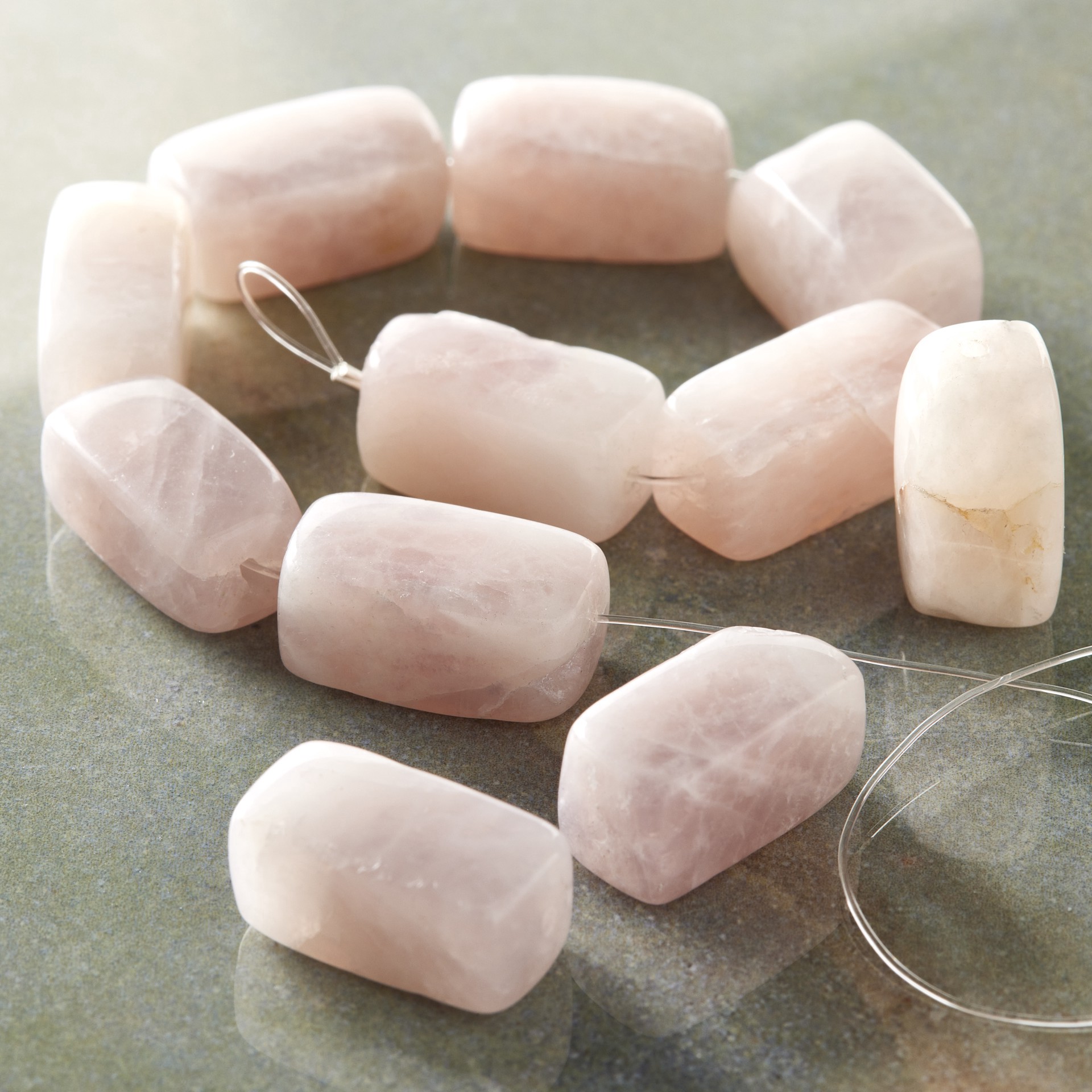 slide 3 of 3, Rose Quartz Nugget Beads, 18mm By Bead Landing, 18mm