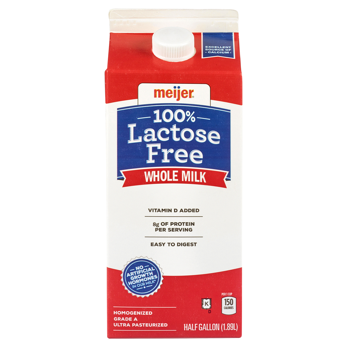 slide 1 of 4, Meijer Lactose Free Ultra-Pasteurized Milk, 1/2 gal