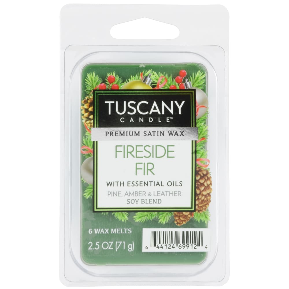 slide 1 of 1, Tuscany Candle Fireside Fir Pine Amber & Leather Wax Melts, 6 ct