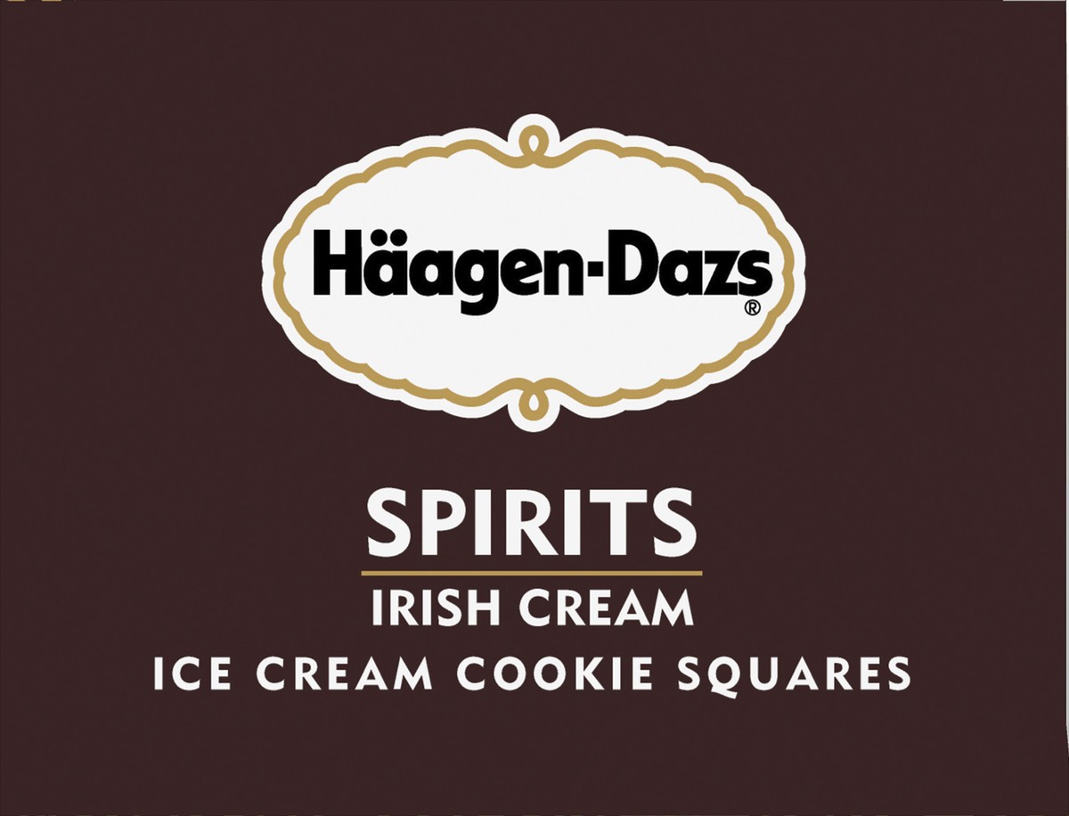 slide 2 of 6, Häagen-Dazs Spirits Irish Cream Ice Cream Cookie Squares 3 Count, 9 fl oz