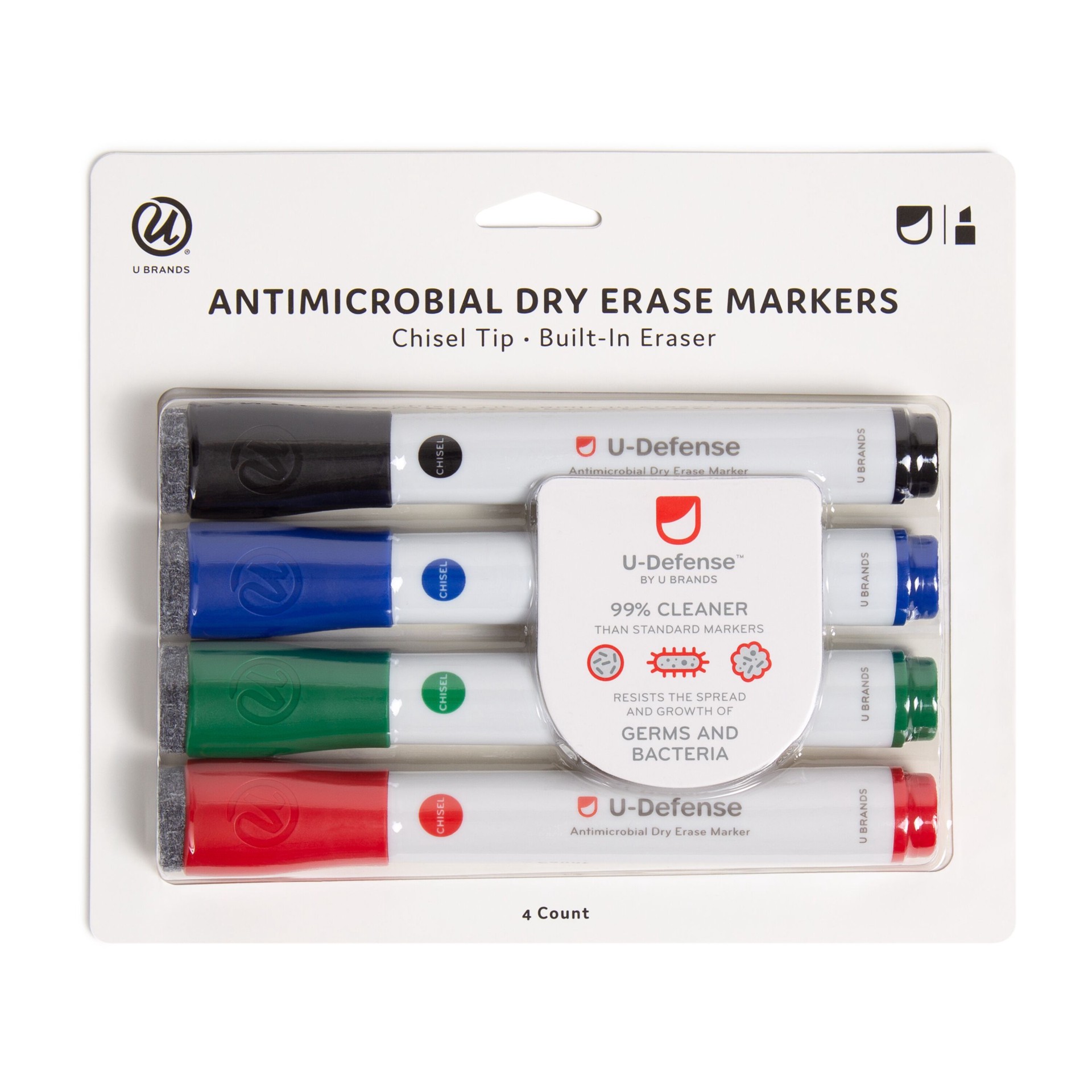 slide 1 of 5, U Brands Chisel Tip Dry Erase Markers, (2814U), 1 ct