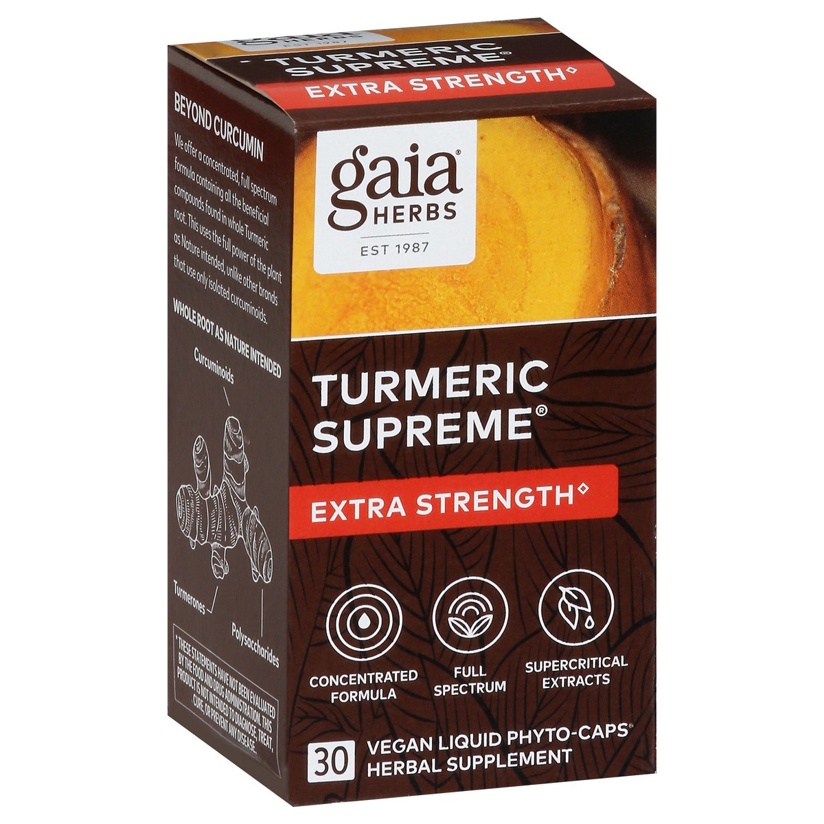 slide 5 of 9, Gaia Herbs Turmeric Supreme Extra Strength Vegan Liquid Phyto-Caps 30 ea, 60 ct