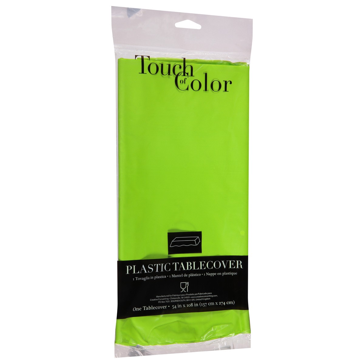 slide 8 of 9, Touch of Color Fresh Lime Plastic Tablecover 1 ea, 1 ct
