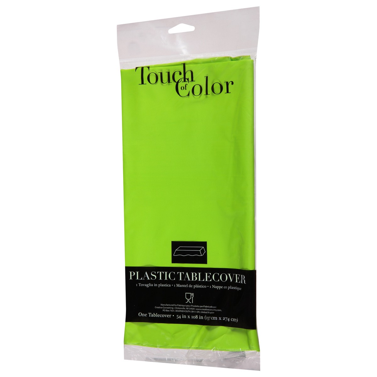 slide 9 of 9, Touch of Color Fresh Lime Plastic Tablecover 1 ea, 1 ct