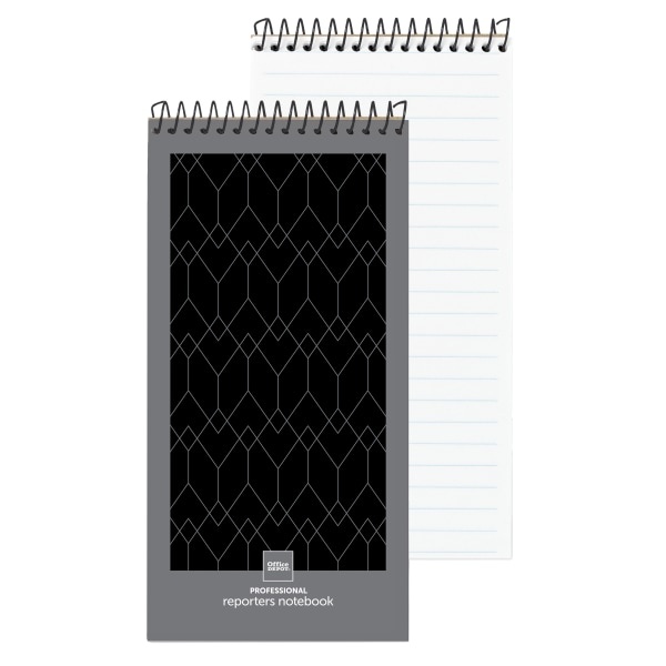 slide 1 of 3, Office Depot Brand Professional Reporter's Notebook, Black/Gray, Legal/Wide Ruled, 4 pk; 70 ct; 4 in x 8 in