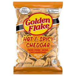 Golden Flake® Hot & Spicy Cheddar Pork Skins, 4 oz