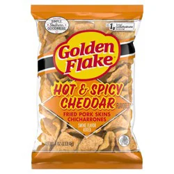 Golden Flake® Hot & Spicy Cheddar Pork Skins, 4 oz