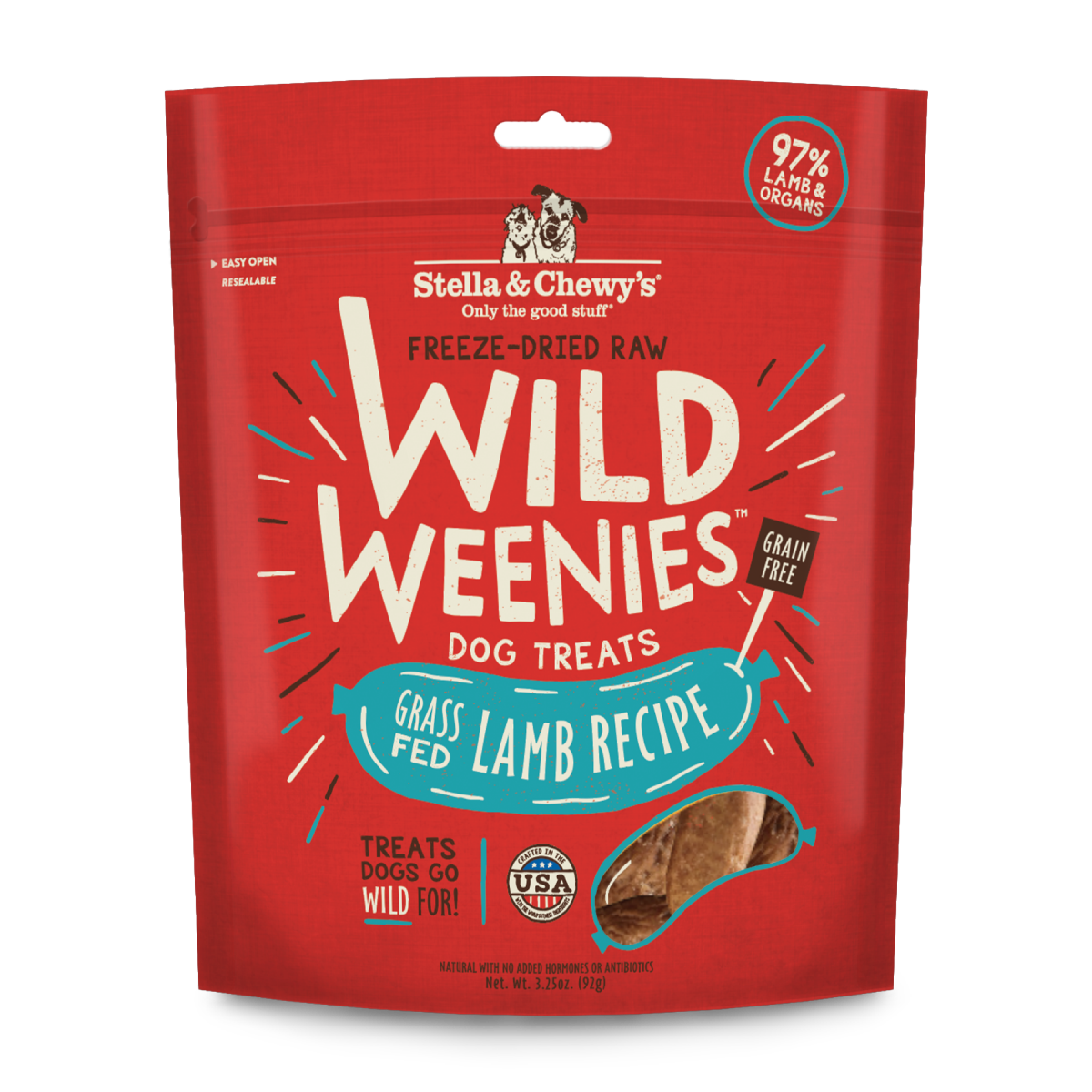 slide 1 of 5, Stella & Chewy's Freeze-Dried Raw Wild Weenies Grass-Fed Lamb Recipe Dog Treats, 3.25 oz, 3.25 oz