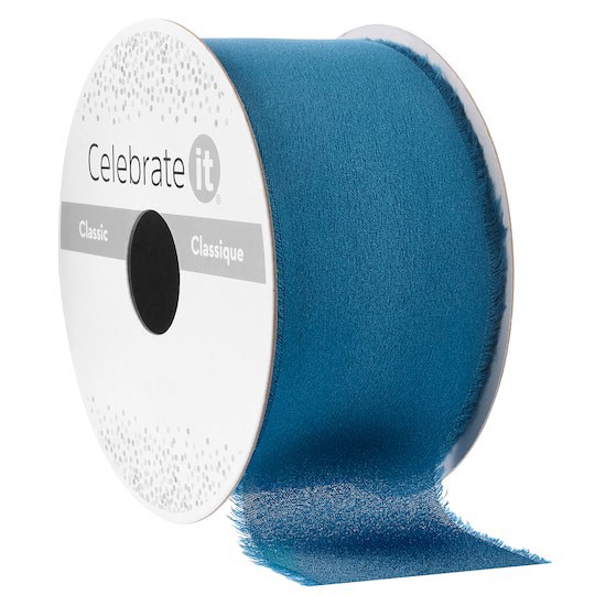 slide 1 of 1, 1.5" X 3yd. Satin Blue Ribbon By Celebrate It Classic, 1.5 in x 3 yd