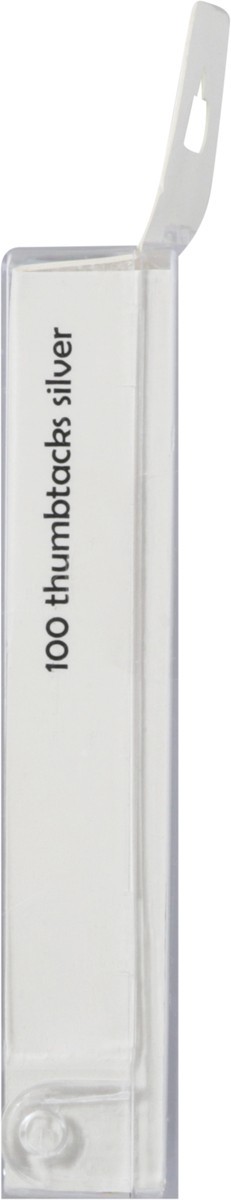 slide 12 of 12, Top Flight Silver Thumb Tacks, 100 ct
