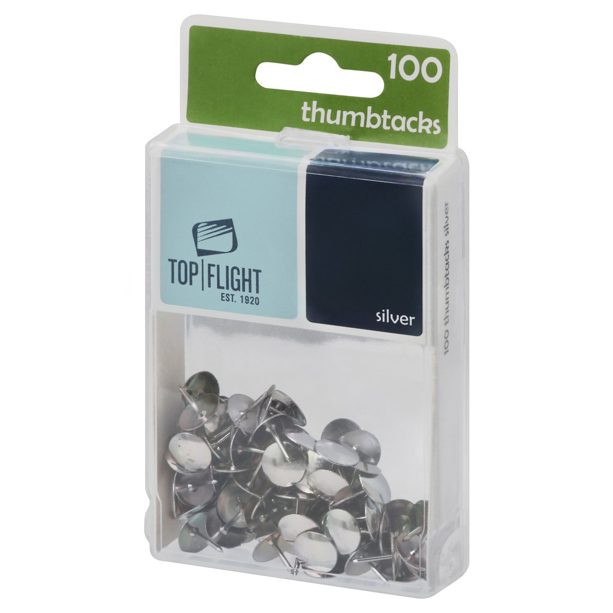 slide 4 of 12, Top Flight Silver Thumb Tacks, 100 ct