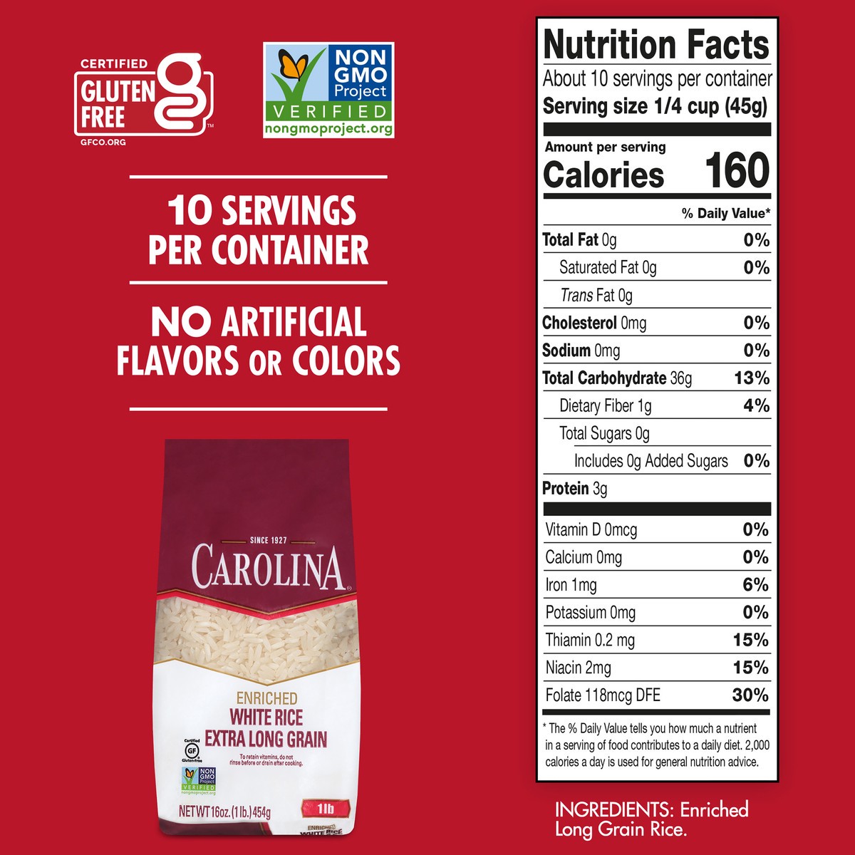 slide 4 of 5, Carolina White Rice, 16 oz