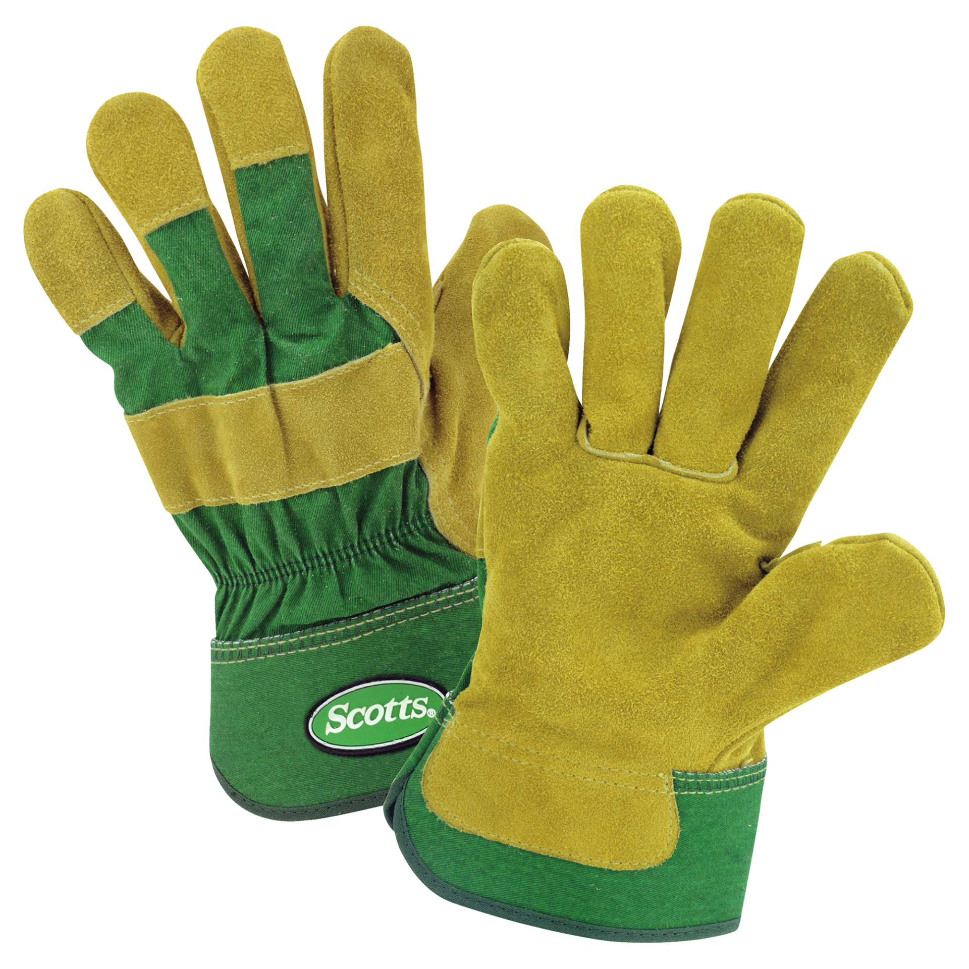 slide 1 of 1, Scotts Leather Double Palm Glove, Large, LG