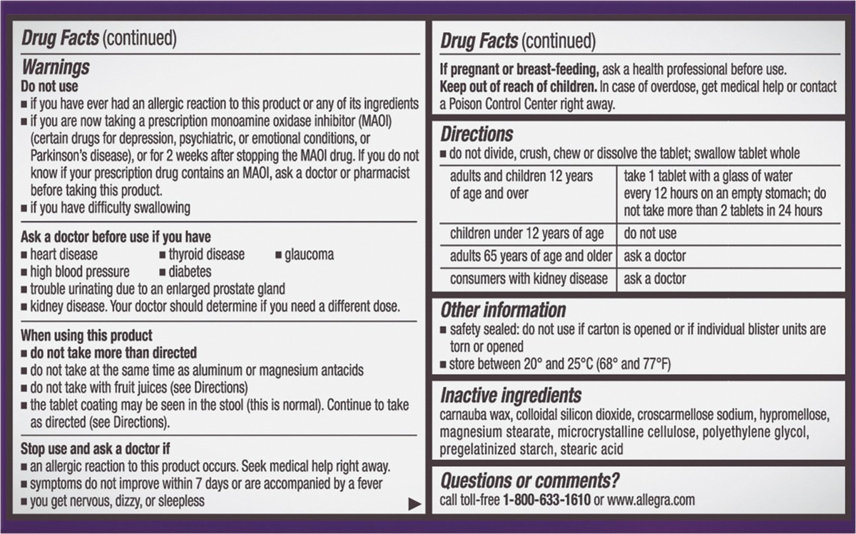 slide 6 of 7, Allegra-D Allegra D Allergy & Congestion 10 ea P, 10 ct