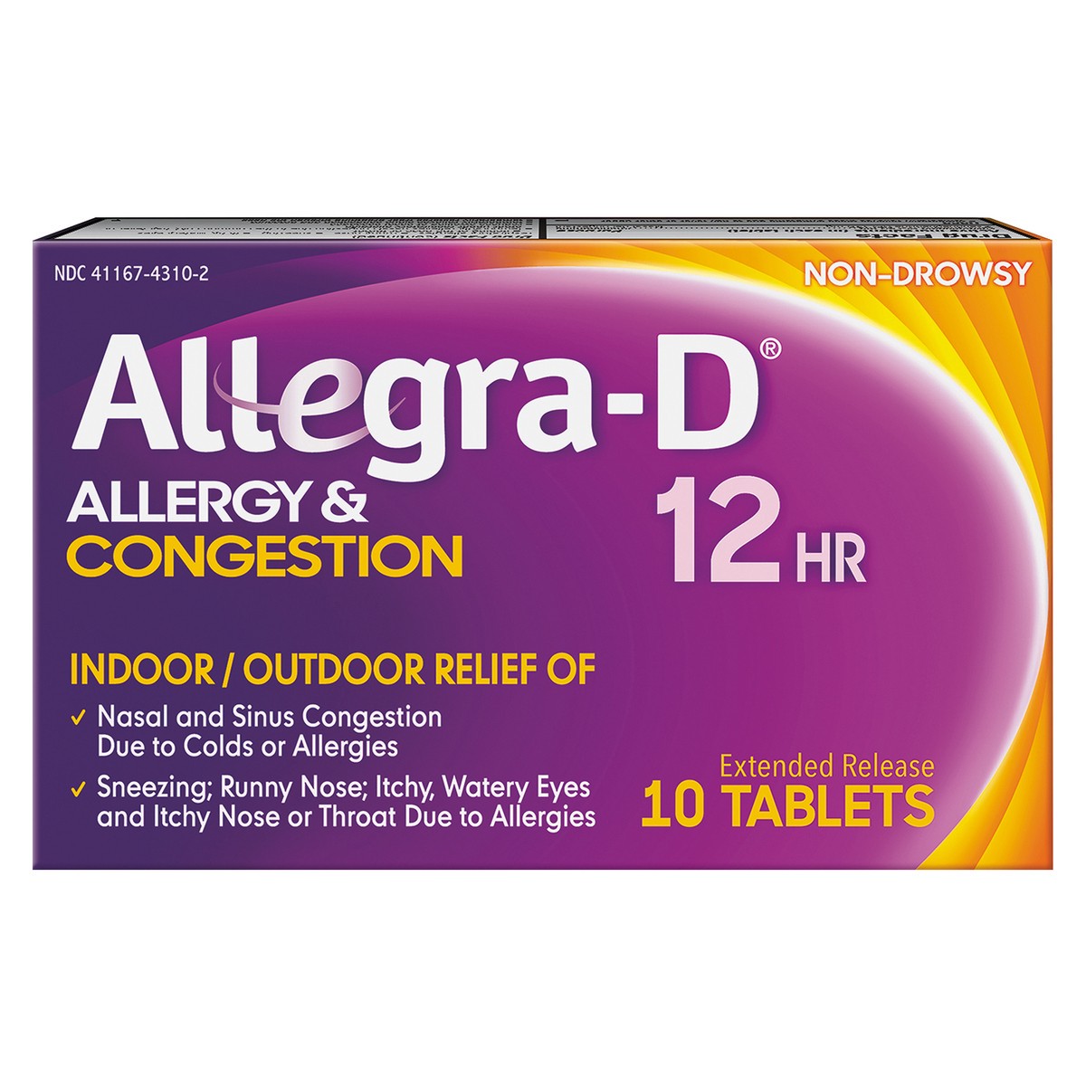 slide 1 of 7, Allegra-D Allegra D Allergy & Congestion 10 ea P, 10 ct