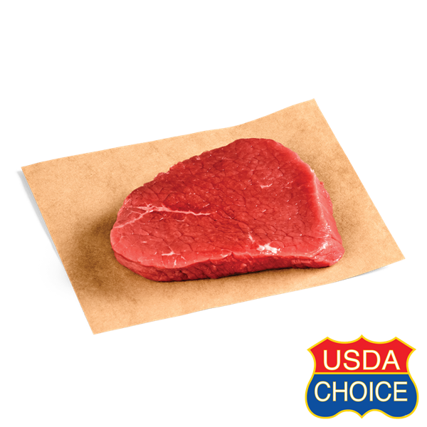 slide 1 of 1, Hy-Vee Choice Reserve Beef Eye Of Round Steak, 5 oz