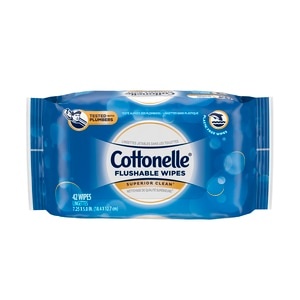 slide 1 of 1, Cottonelle Flushable Wet Wipes, Unscented, 42 Ct, 42 ct