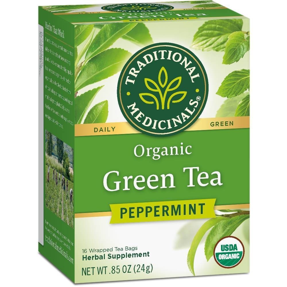 slide 1 of 4, Traditional Medicinals Organic Green Tea with Peppermint, 16 ct