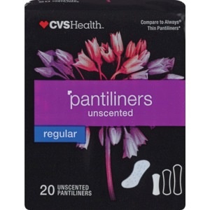 slide 1 of 1, CVS Health Thin Pantiliners Unscented, 20 ct
