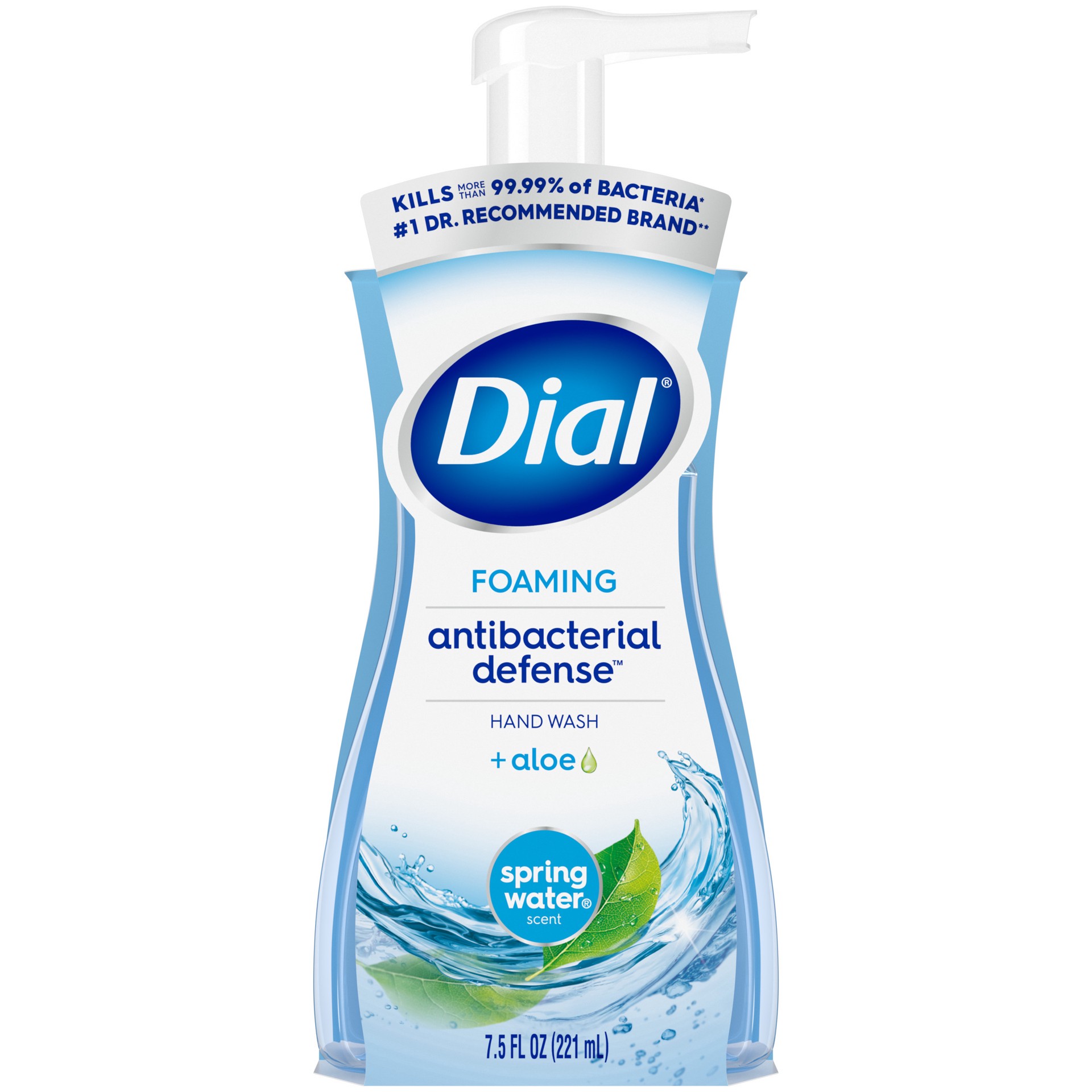 slide 1 of 9, Dial Antibacterial Defense Foaming Spring Water Scent Hand Wash + Aloe 7.5 fl oz, 7.5 fl oz