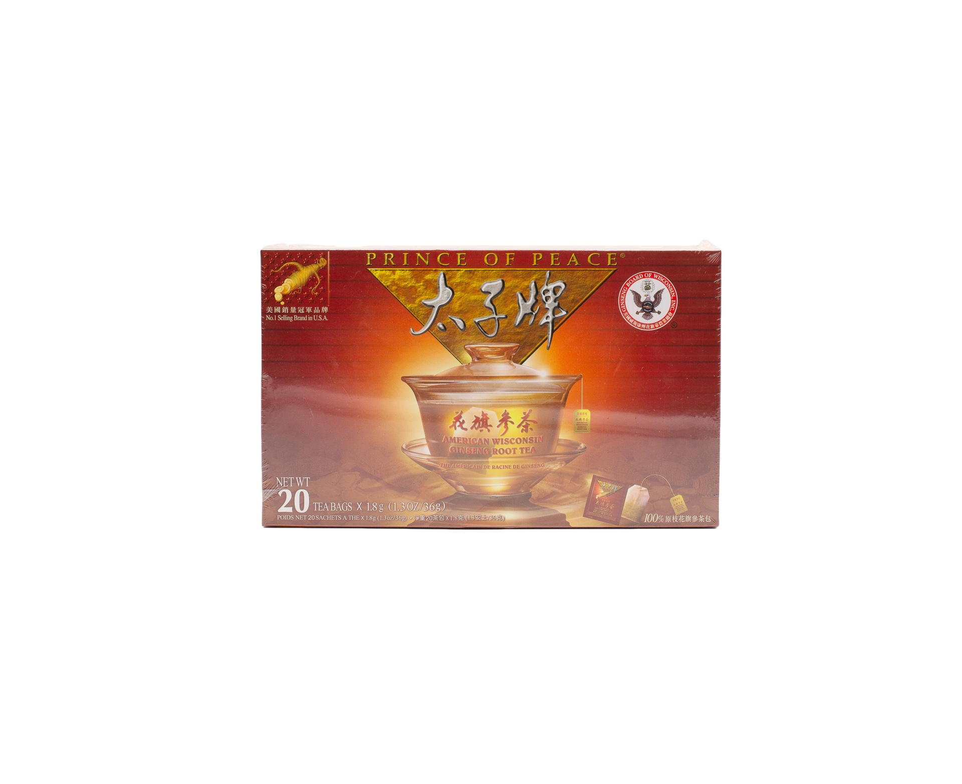 slide 1 of 1, Prince of Peace American Ginseng Root Tea, 20 ct