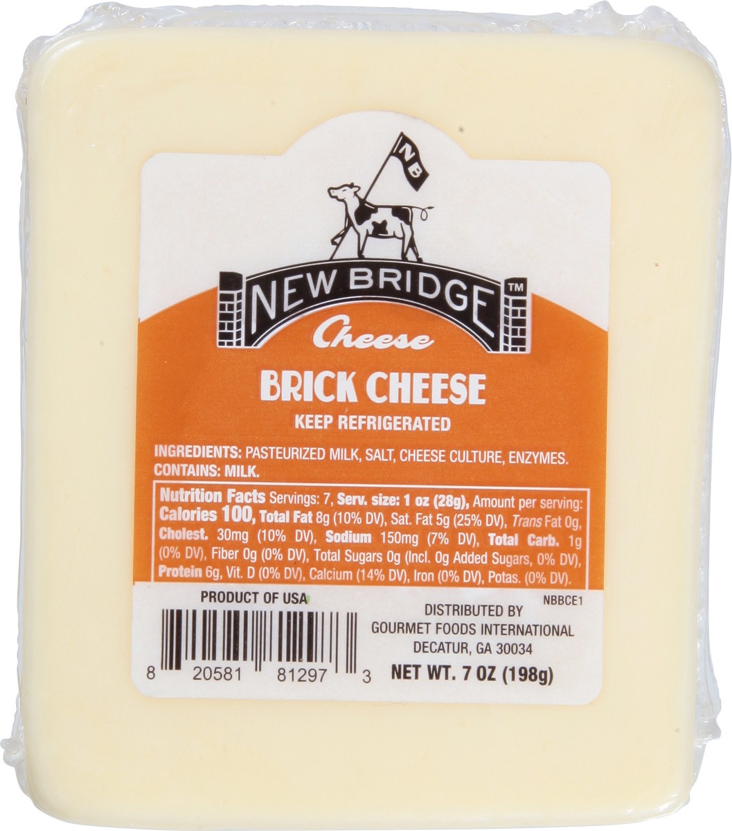slide 5 of 11, New Bridge Cheese, Brick, 7 oz