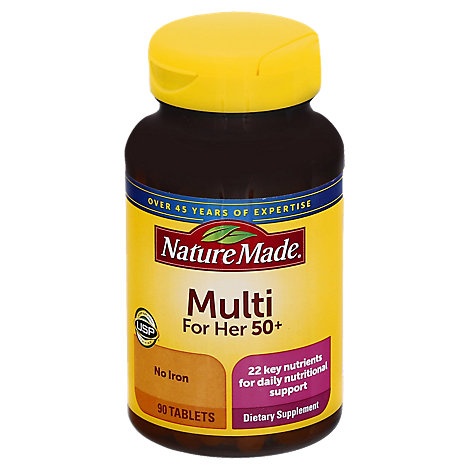 slide 1 of 1, Nature Made Multivitamins Tablets Multi For Her 50+, 90 ct