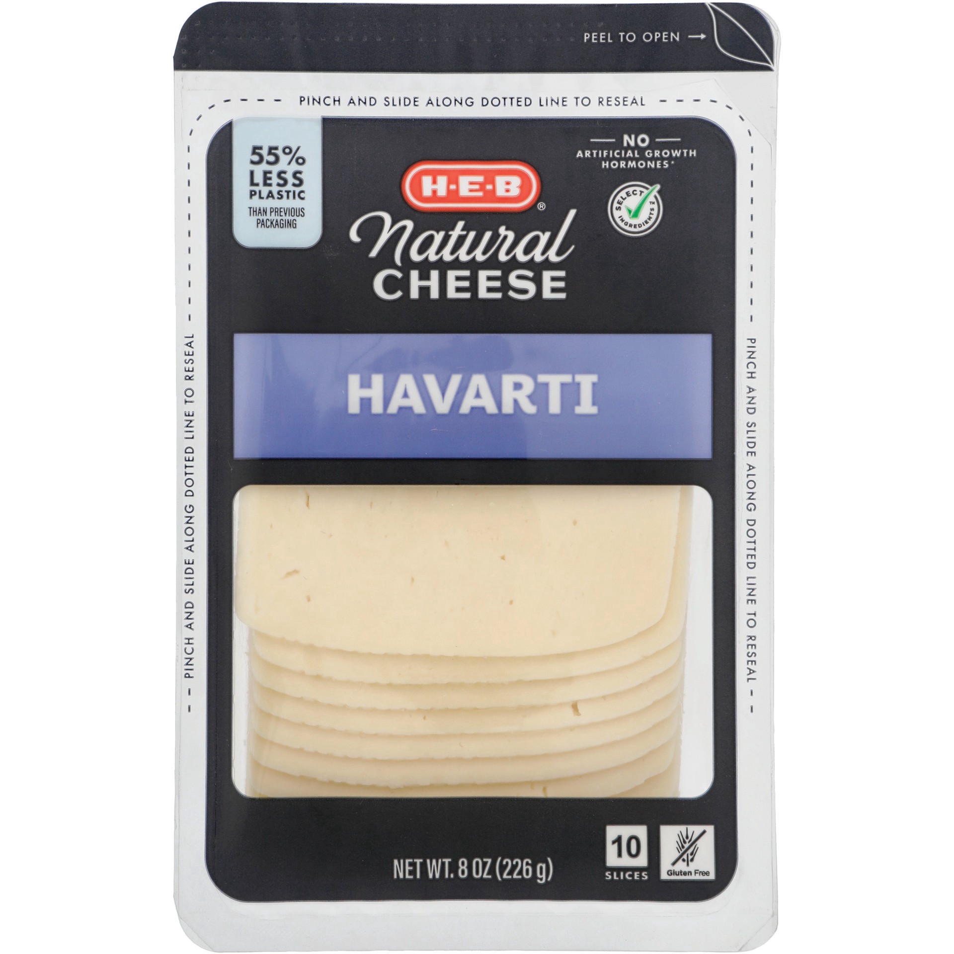 slide 1 of 1, H-E-B Havarti Thin Sliced Cheese, 10 ct