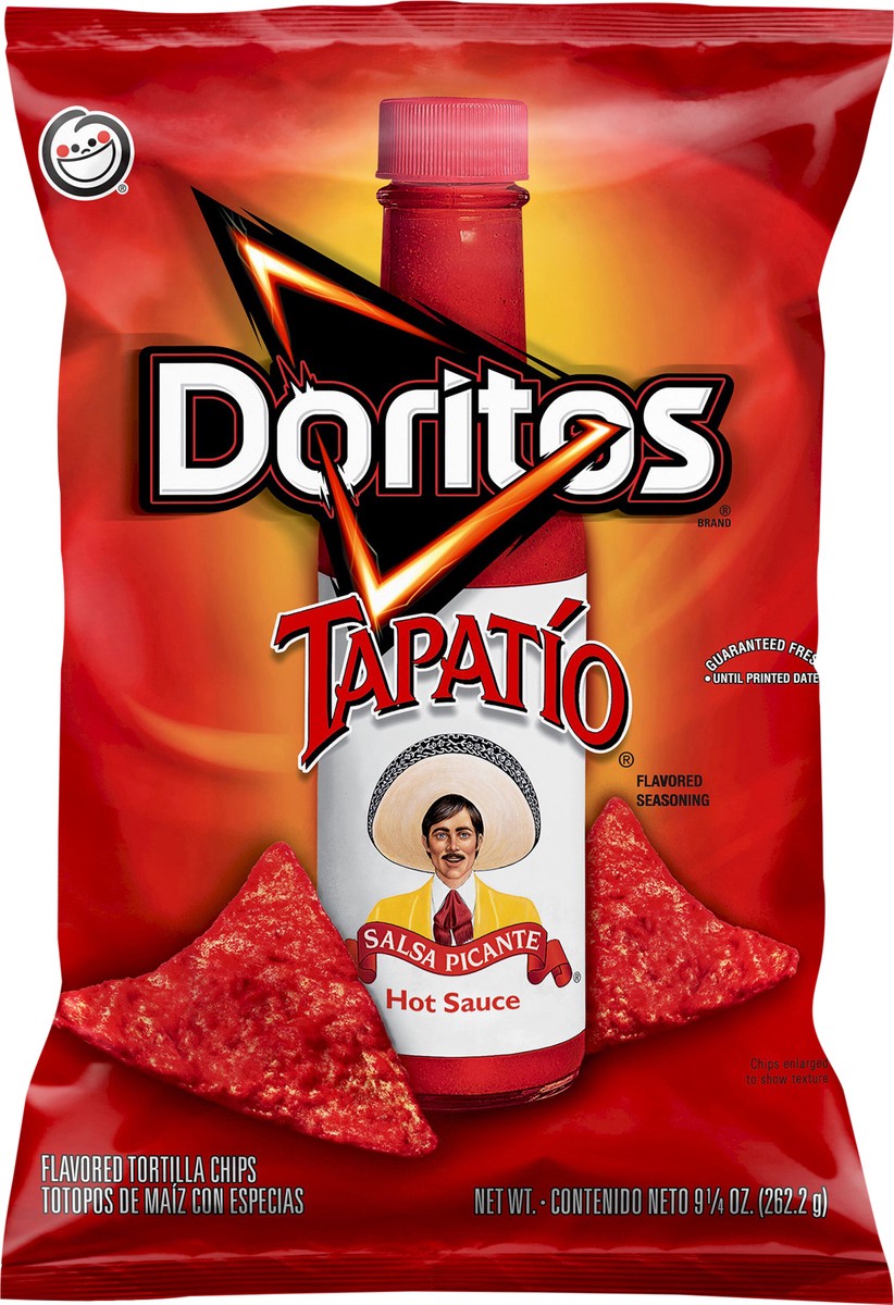 slide 2 of 8, Doritos Flavored Tortilla Chips Tapatio Flavored 9 1/4 Oz, 9.25 oz