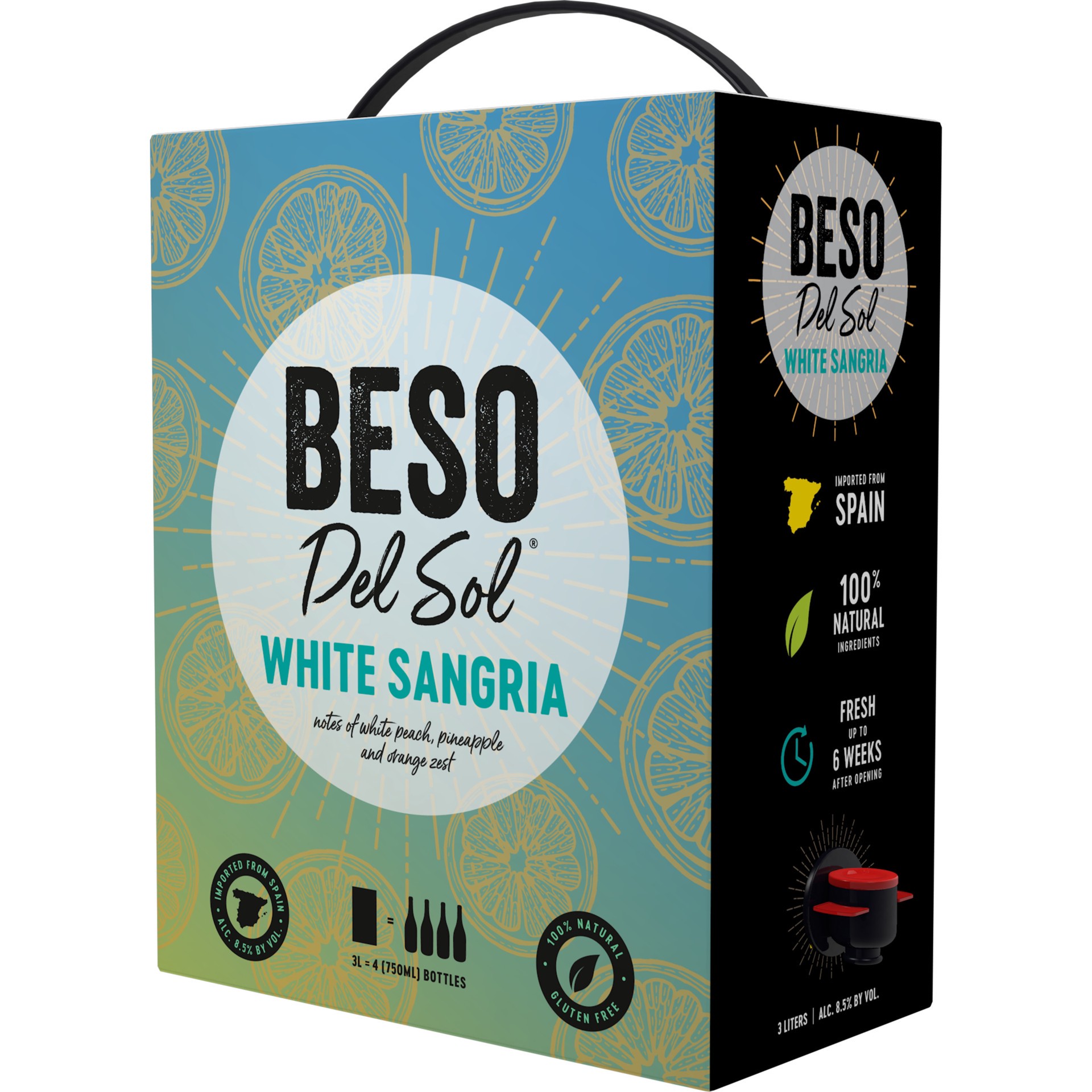 slide 1 of 2, Beso Del Sol White Sangria White Wine - 3 Liter, Spain, 3 liter