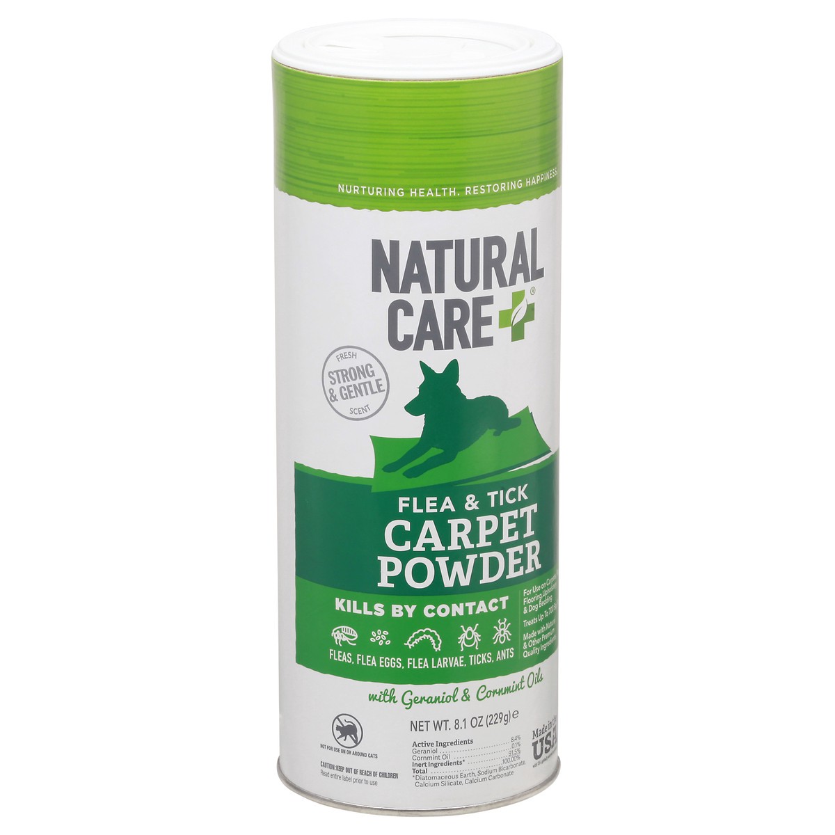 slide 5 of 9, Natural Care + Flea and Tick Carpet Powder, 8.1 oz