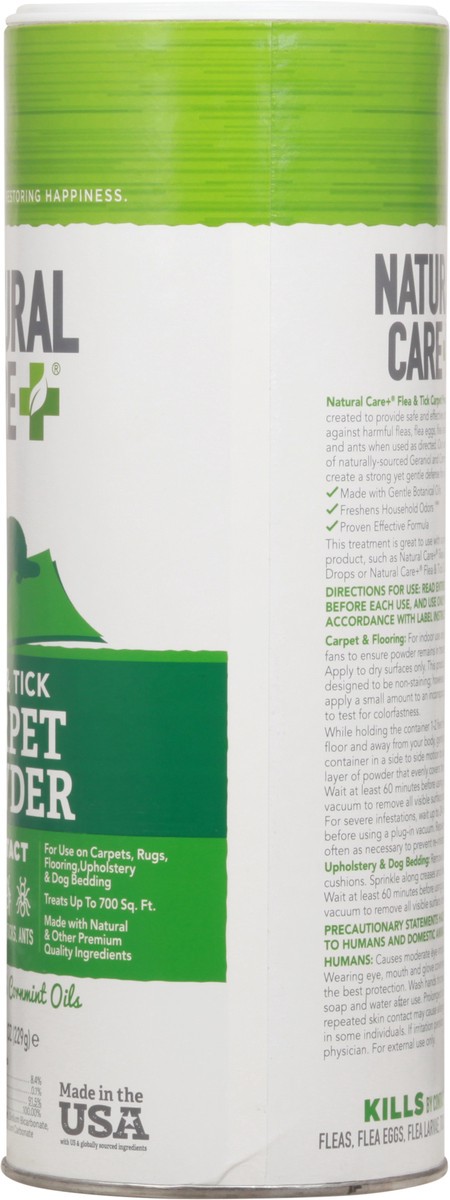 slide 4 of 9, Natural Care + Flea and Tick Carpet Powder, 8.1 oz