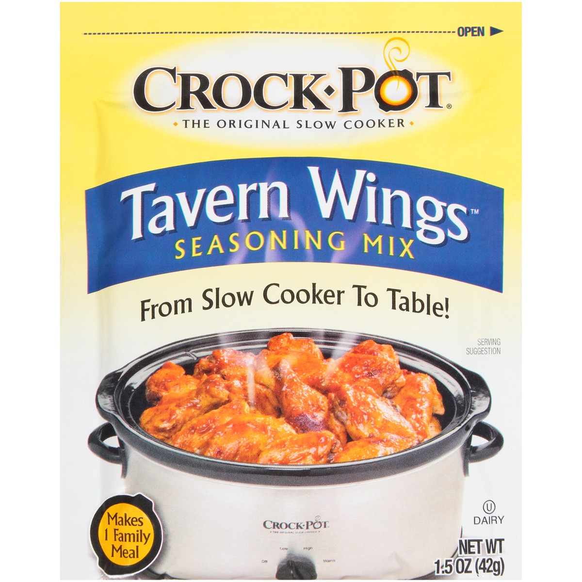 slide 1 of 12, Crock-Pot Tavern Wings Seasoning Mix 1.5 oz. Packet, 1.5 oz