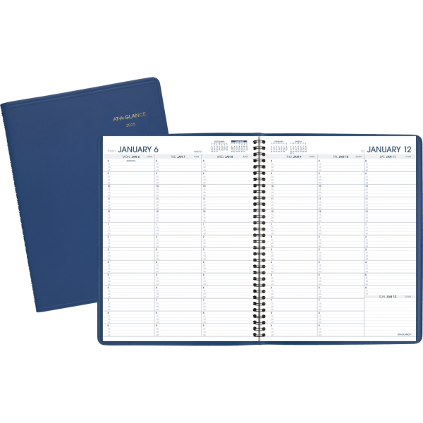 slide 3 of 3, 2025 At-A-Glance Weekly Appointment Book Planner, 8-1/4"" X 11"", Blue, January 2025 To December 2025, 7094020, 1 ct