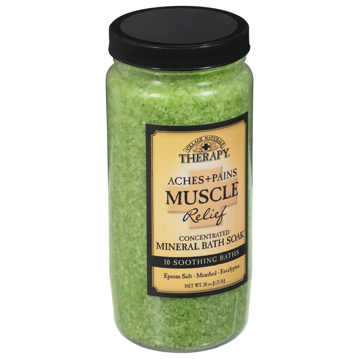 slide 4 of 9, Village Naturals Therapy Concentrated Muscle Eucalyptus Mint Mineral Bath Soak 20 oz, 20 oz