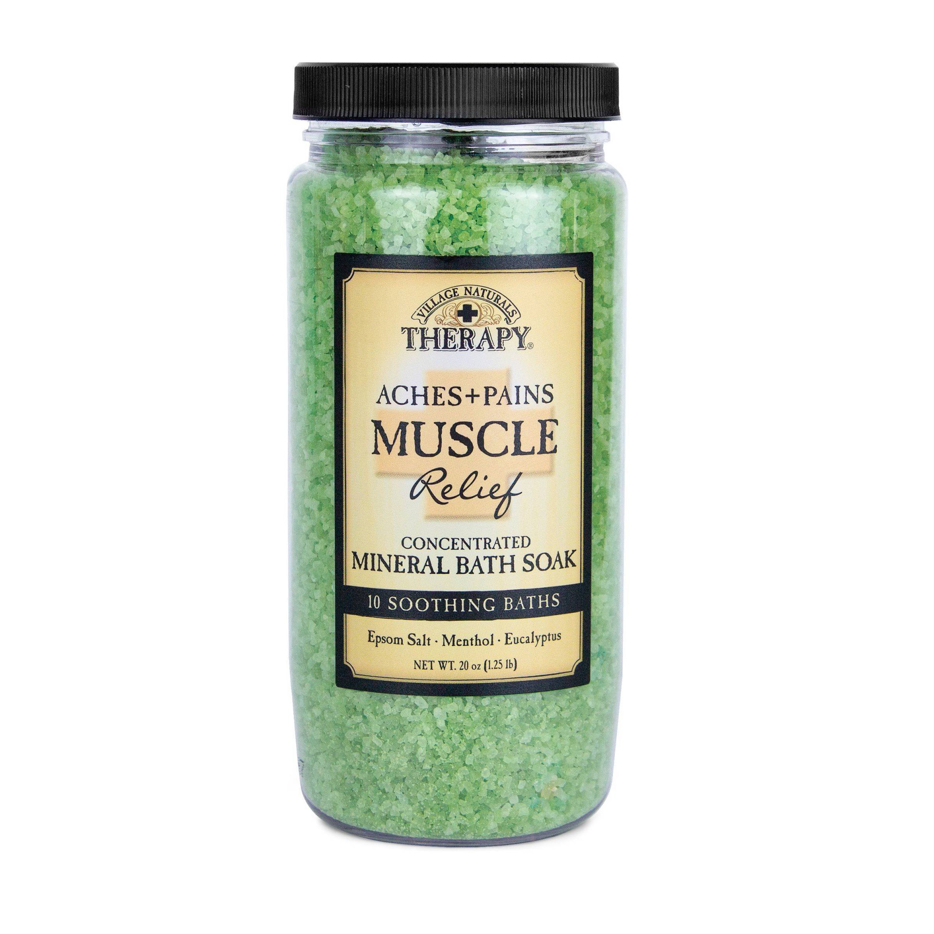 slide 1 of 9, Village Naturals Therapy Concentrated Muscle Eucalyptus Mint Mineral Bath Soak 20 oz, 20 oz