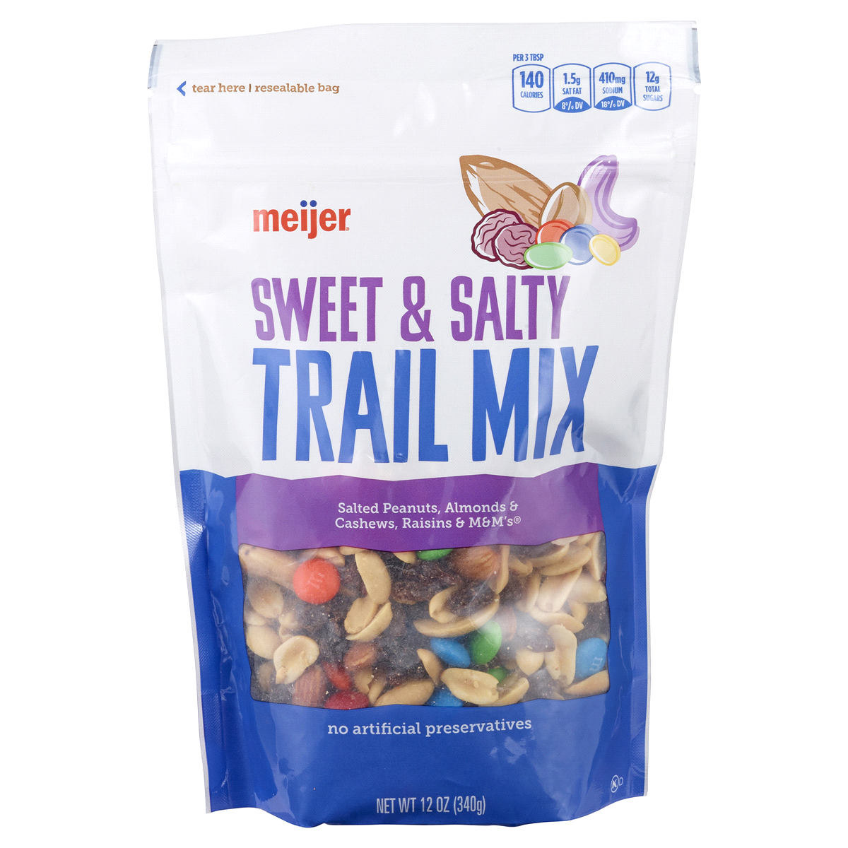 slide 1 of 2, Meijer Sweet & Salty Trail Mix, 12 oz