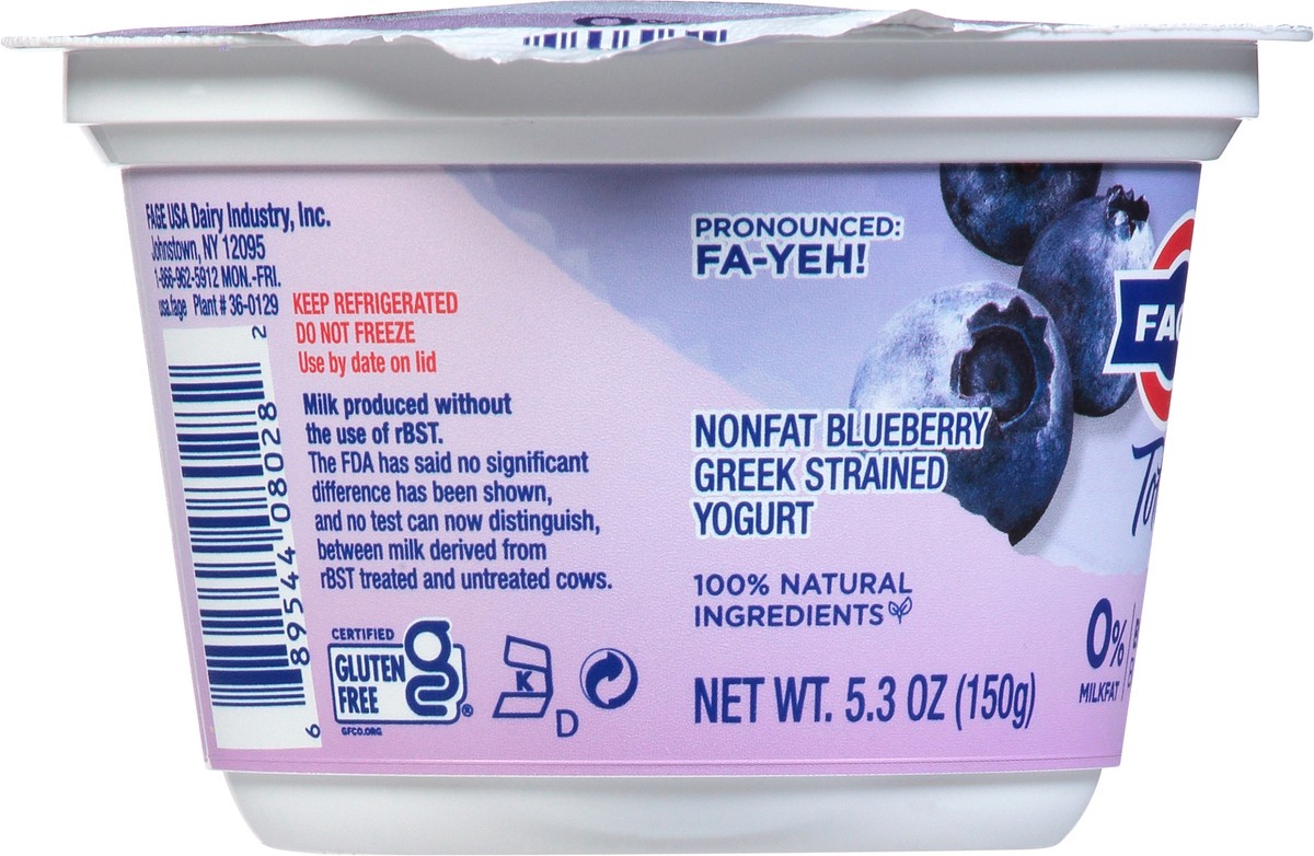 slide 7 of 9, Fage Blueberry Greek Yogurt Nonfat Blended, 5.3 oz