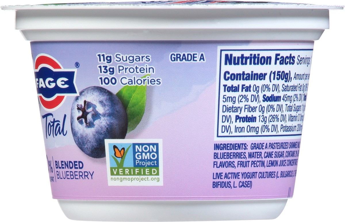 slide 8 of 9, Fage Blueberry Greek Yogurt Nonfat Blended, 5.3 oz