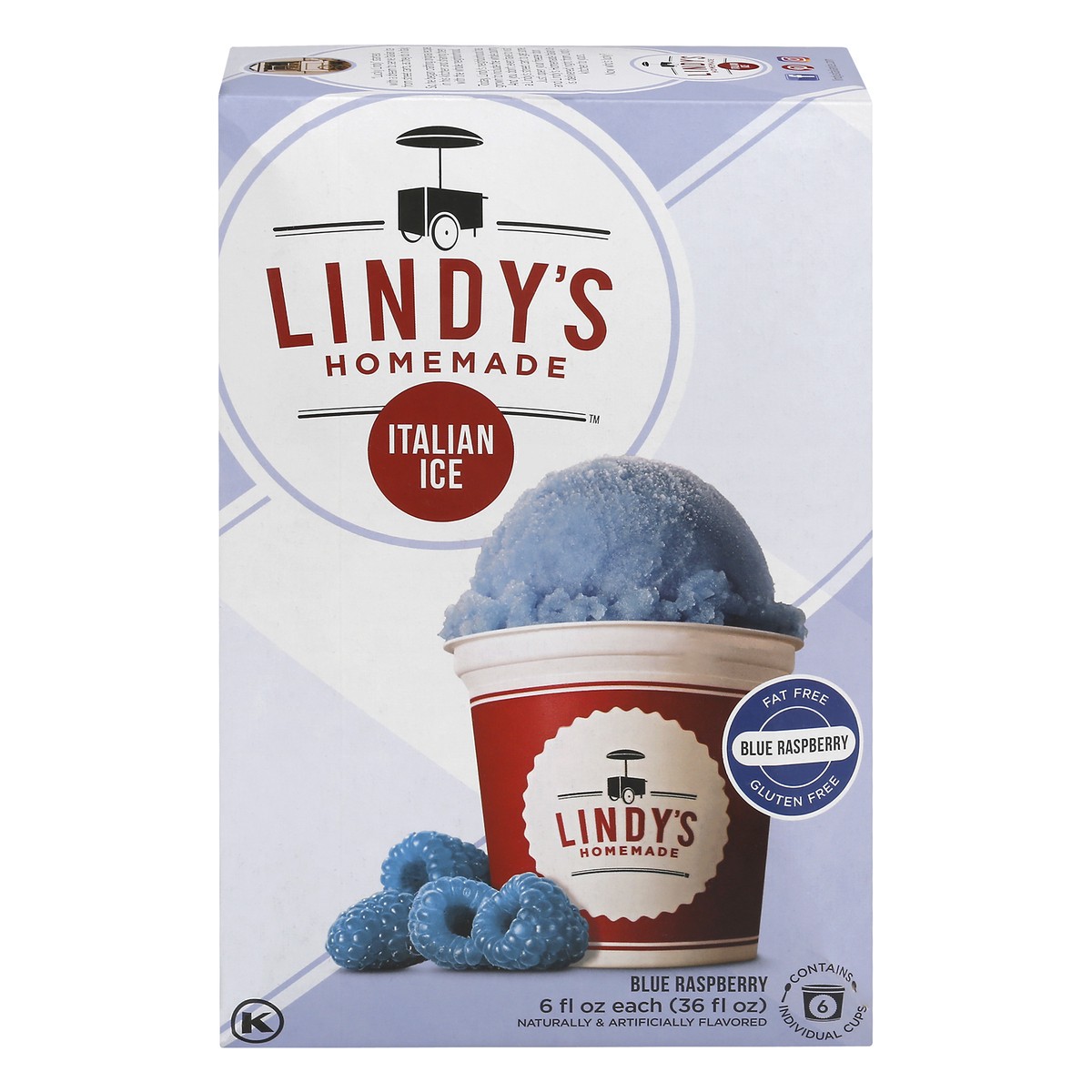 slide 1 of 13, Lindys Homemade Blue Raspberry Italian Ice 6 ea, 6 ct