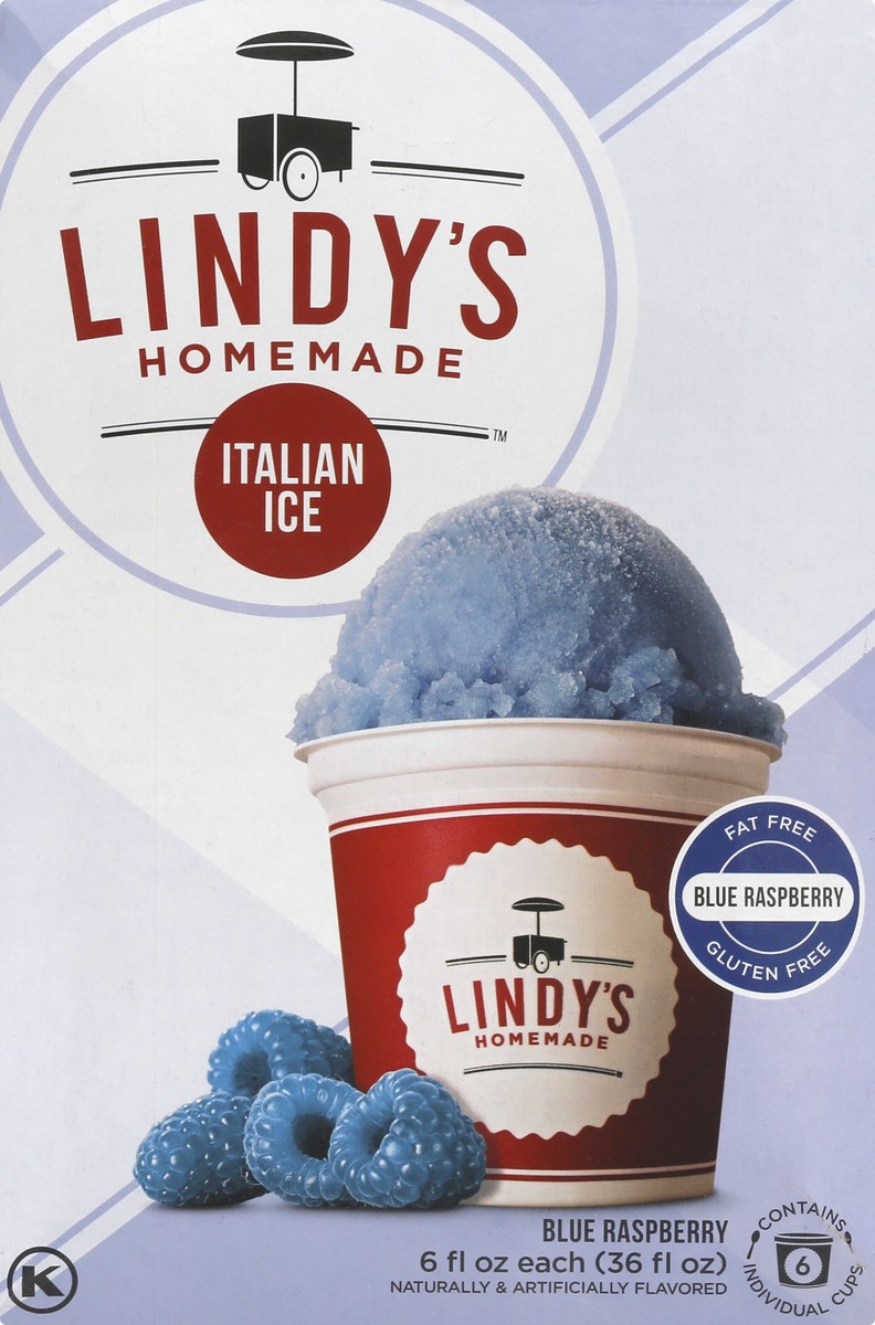 slide 1 of 13, Lindys Homemade Blue Raspberry Italian Ice 6 ea, 6 ct