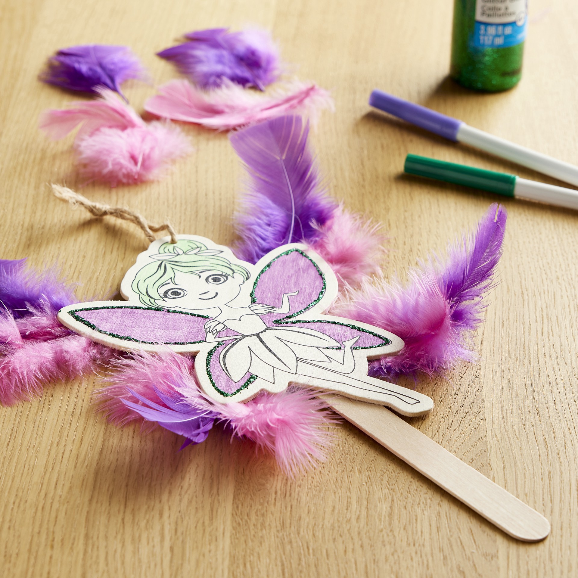 slide 2 of 2, Fairy Color-In Wood Ornament By Creatology, 7 in x 5 in