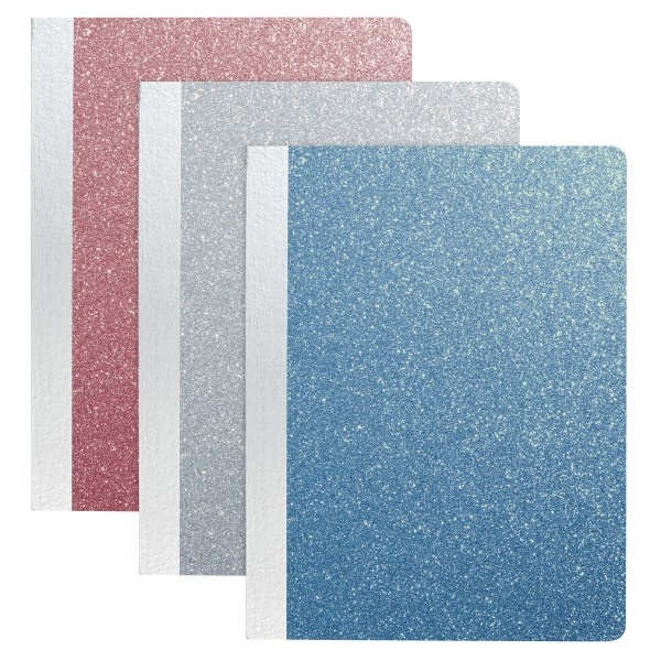 slide 1 of 4, Office Depot Brand Glitter Composition Book, 7 1/2'' X 9 3/4'', Wide Ruled, Assorted Colors (No Color Choice), 80 Sheets, 80 ct